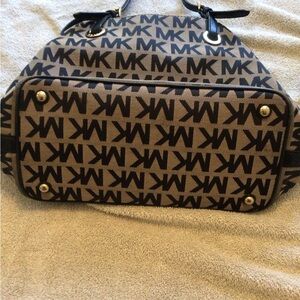 Michael Kors Black and Brown Logo Backpack